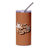 Time For Coffee Tumbler, Retro Coffee Lover Gift, Funny Coffee Cup, Coffee Addict Tumbler, Novelty Gift, Cute Tumblers with Sayings - Tawshia